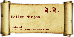 Melles Mirjam névjegykártya